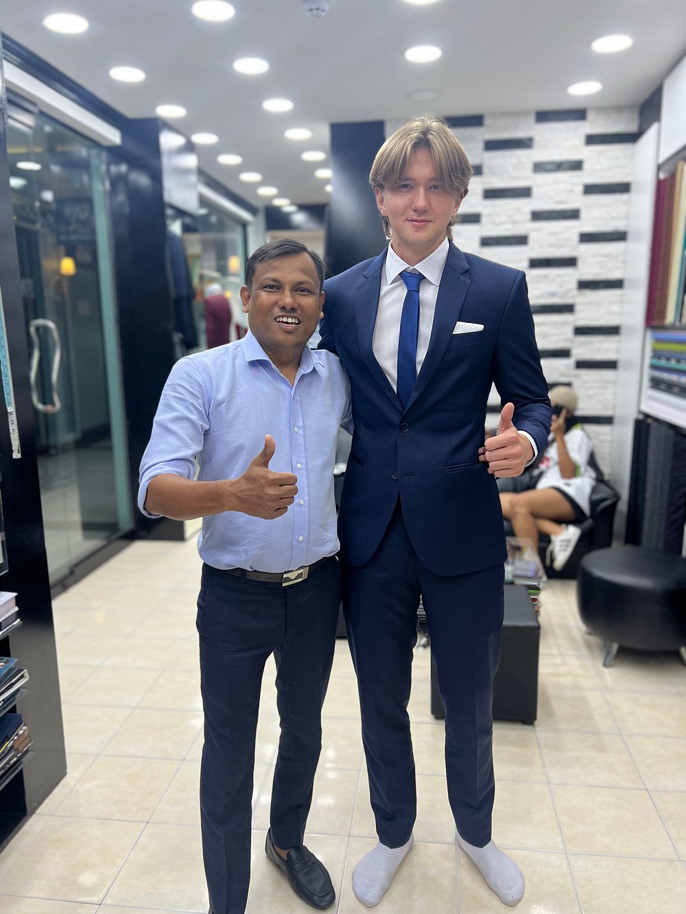 Client in tailored jacket