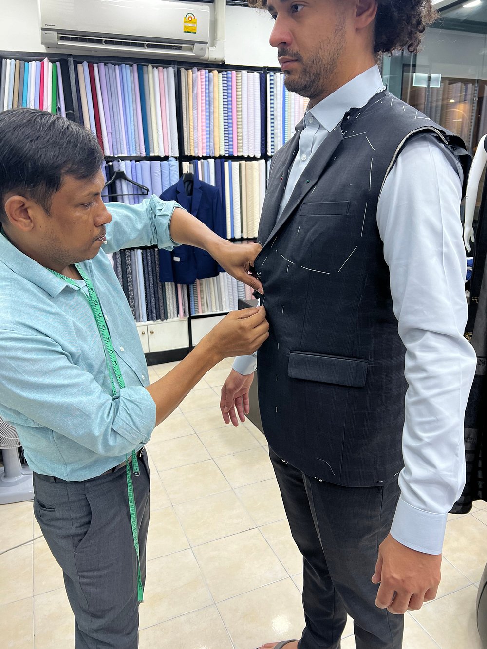 Client during fitting