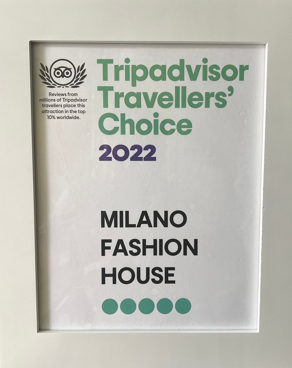 TripAdvisor Travellers' Choice 2022 award